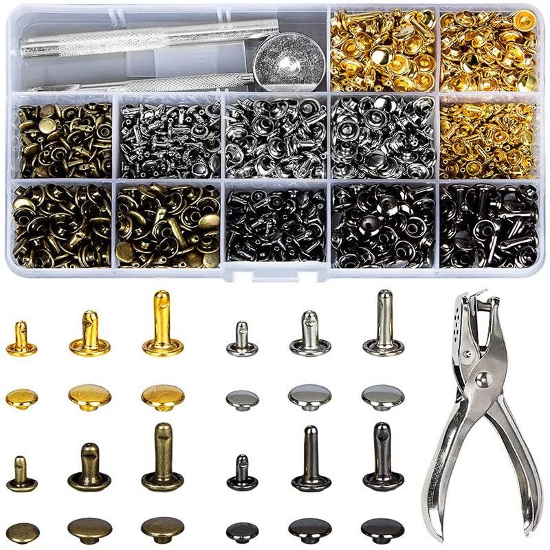 Metalowe podwójne nity z łbem, – Rivet Setter Tool recenzja i cena
